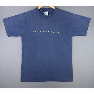 Vintage 90's NCAA University Of California Berkeley Navy Blue Shirt Large Faded